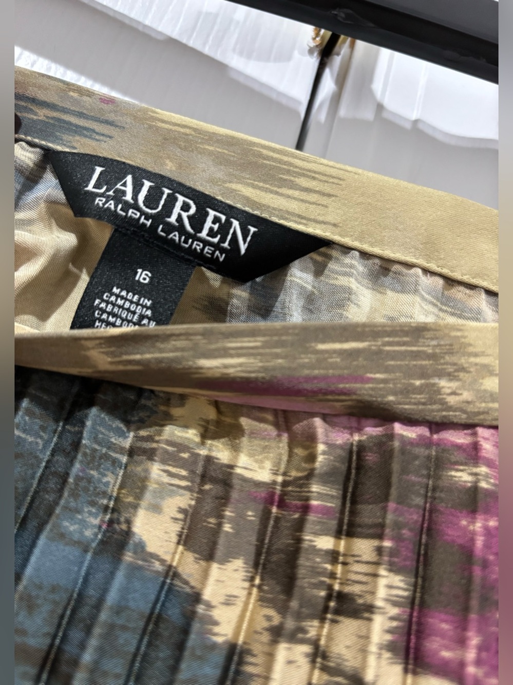 NWT Lauren Ralph Lauren Pleated Satin Charmeuse Midi Skirt Size 16 $225 - Picture 7 of 11